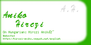 aniko hirczi business card